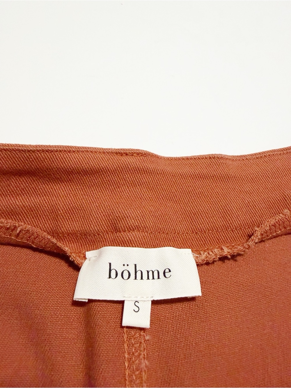 Bohme Rust Burnt Orange Twill Patch Pocket Pencil Skirt - Picture 6 of 8